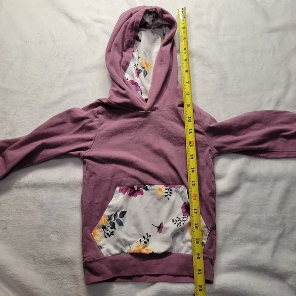 Sweater Pants Baby Girls 2T Toddler Hoodie Floral Purple Fall 2PC - Picture 3 of 12